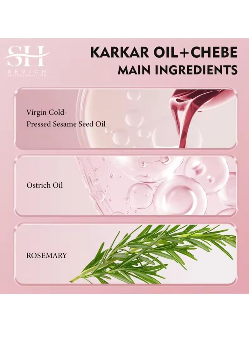 Karkar Chebe Hair Growth Oil 100% Pure and Natural Soothes Repairs Scalp for Hair Growth with Karkar and Chebe Rosemary and Castor Seed Oil Moisturize Hydrate Prevent Hair Breakage Chebe oil 40ml