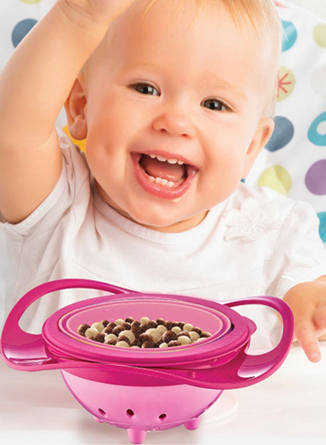 Baby Bowl for 6 Months+ - Amazing 360 Degree Rotating Spill-Proof Snack Bowl for Babies and Children - Dishwasher Safe with Snap-On Lid