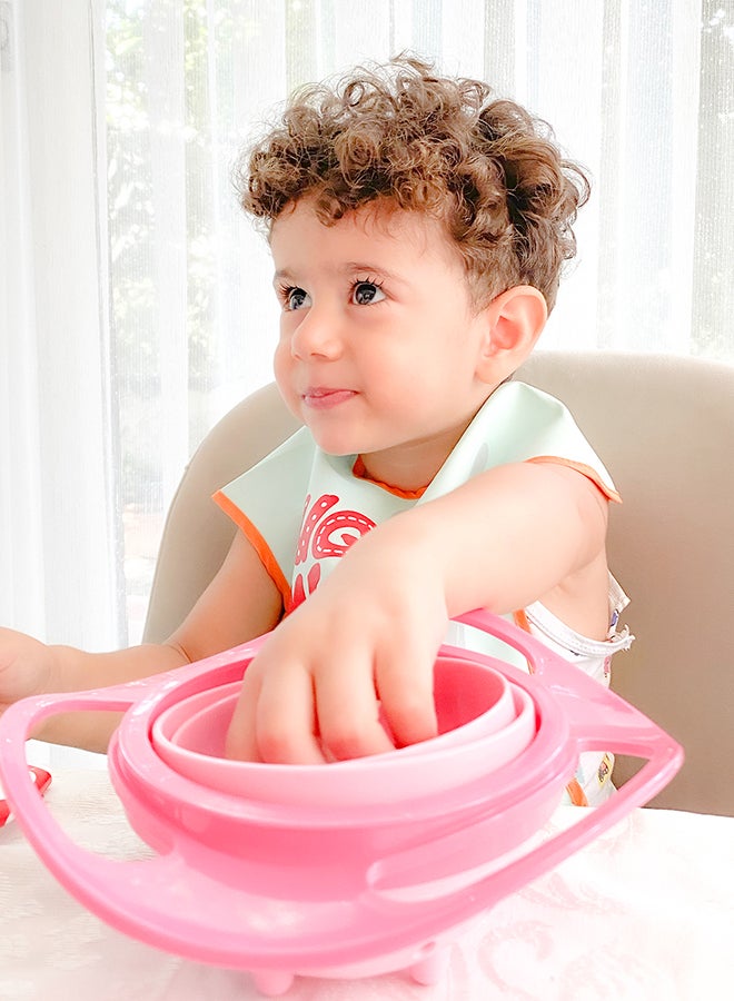 Baby Bowl for 6 Months+ - Amazing 360 Degree Rotating Spill-Proof Snack Bowl for Babies and Children - Dishwasher Safe with Snap-On Lid