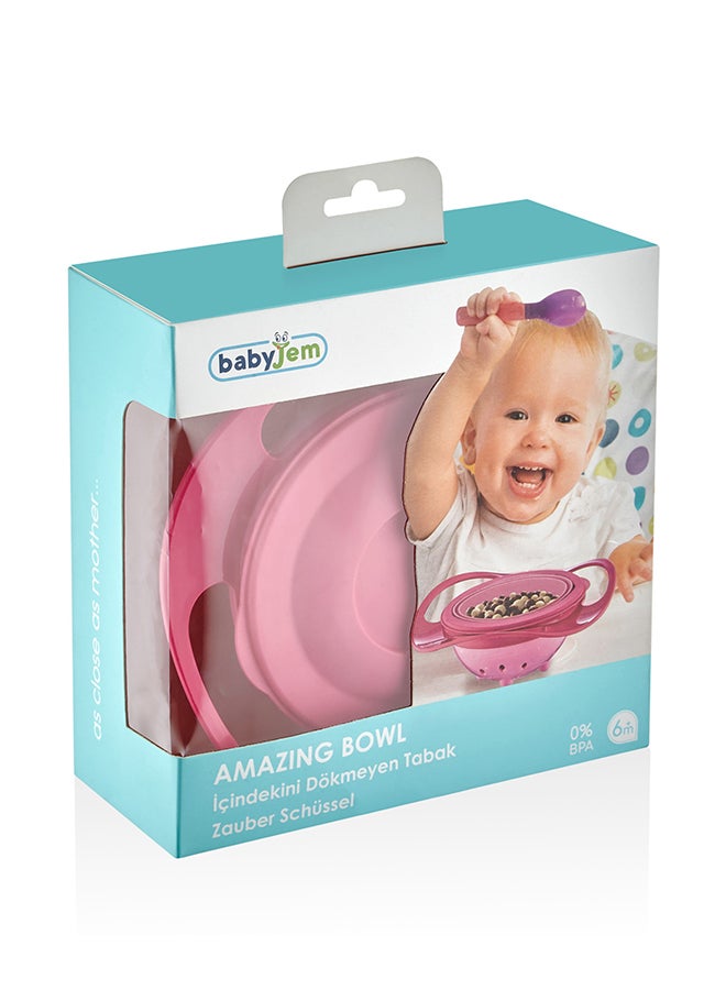 Baby Bowl for 6 Months+ - Amazing 360 Degree Rotating Spill-Proof Snack Bowl for Babies and Children - Dishwasher Safe with Snap-On Lid