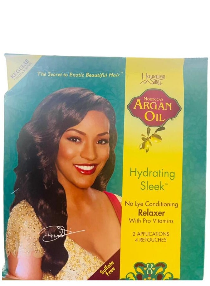 Argan Oil Hydrating Sleek No Lye Relaxer Regular 2 Application + 4 Retouches