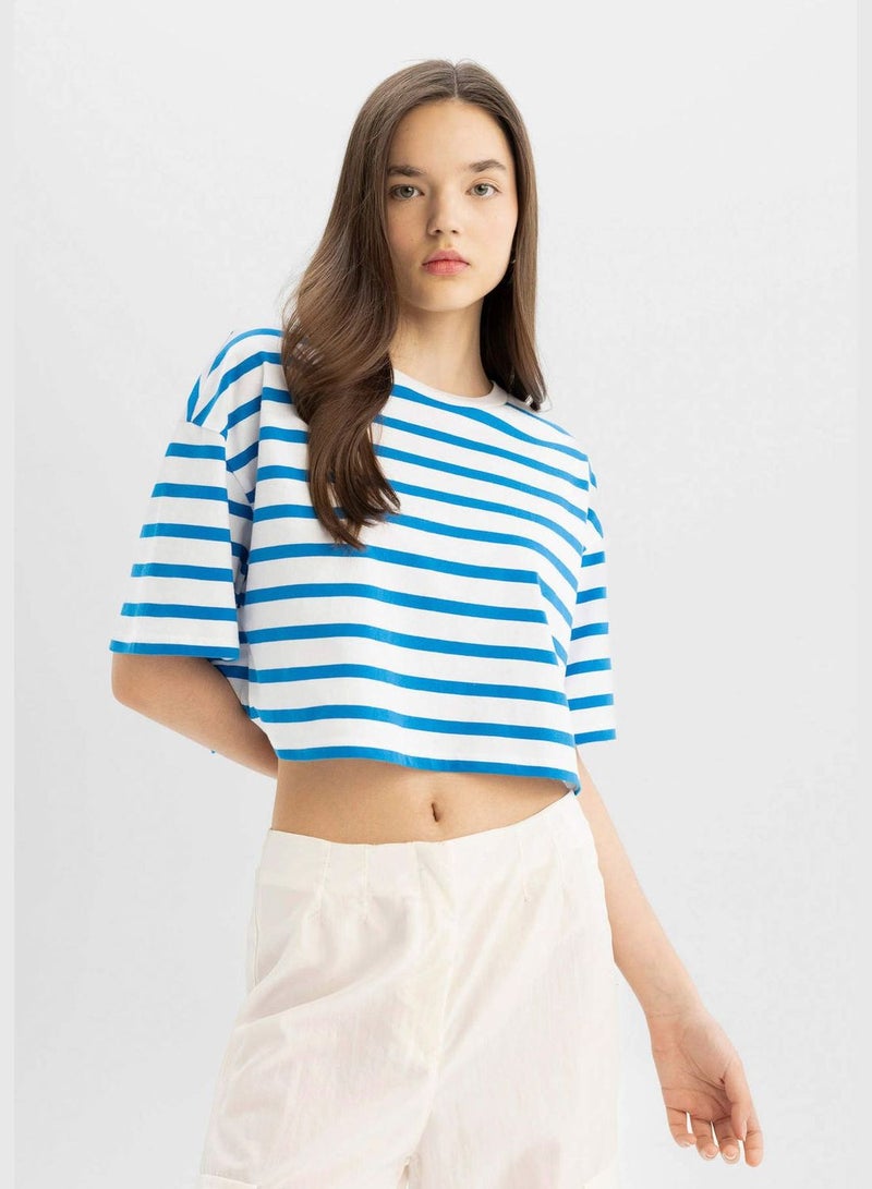 Slim Fit Striped Short Sleeve T-Shirt