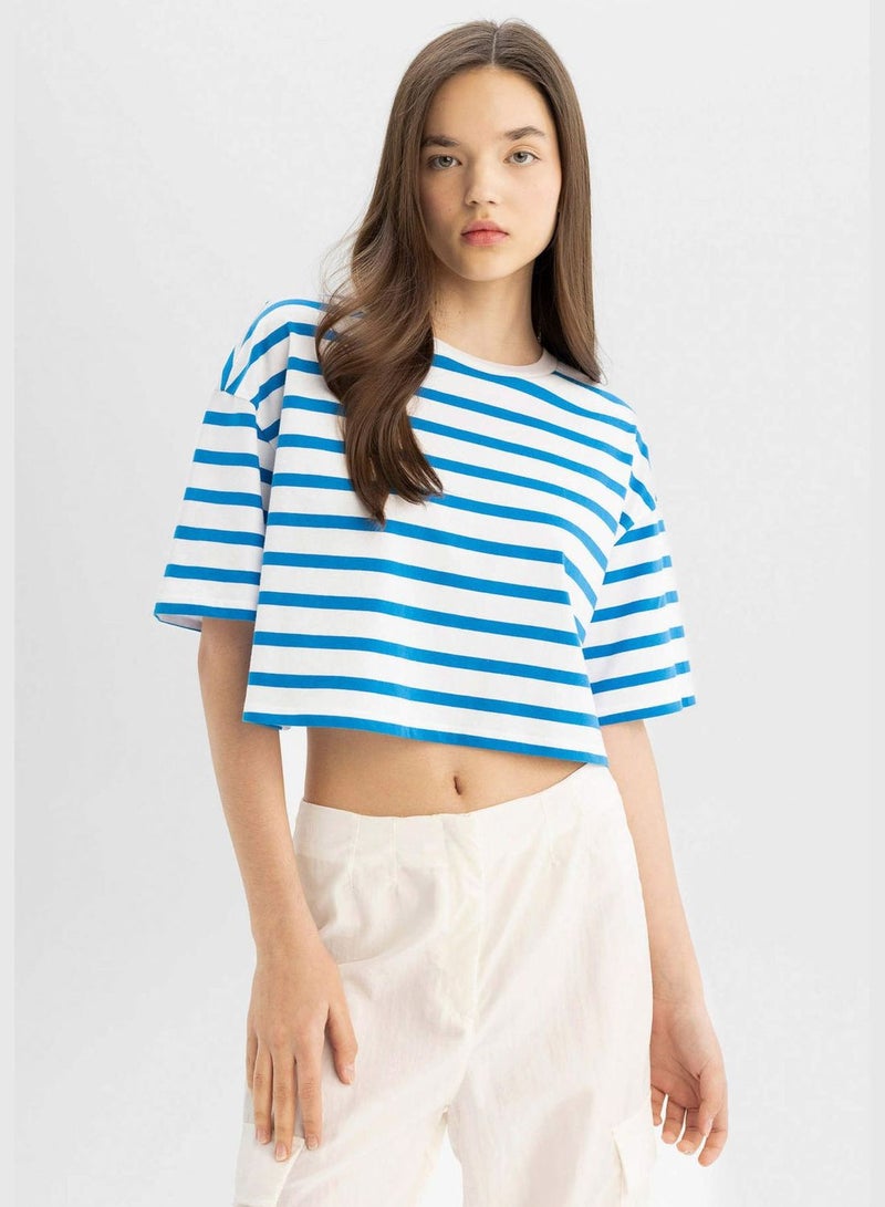 Slim Fit Striped Short Sleeve T-Shirt