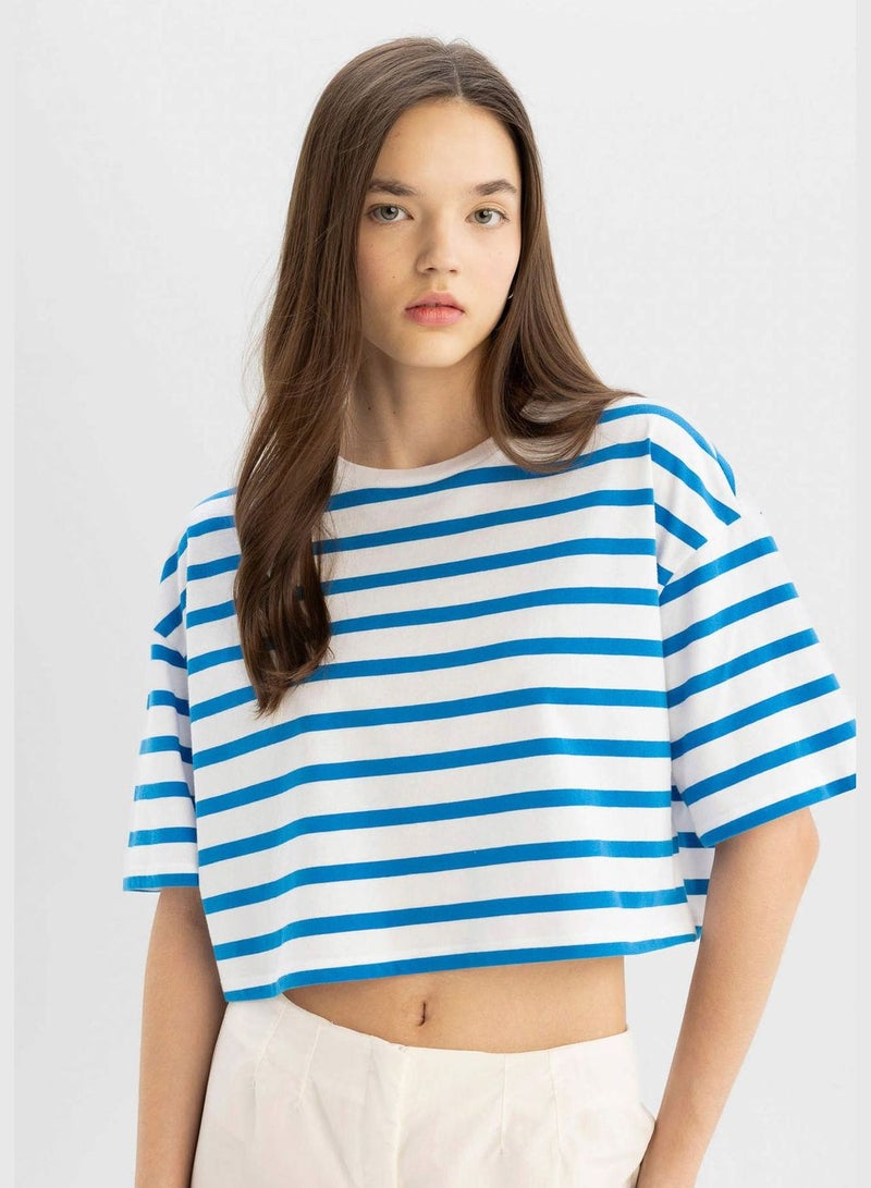 Slim Fit Striped Short Sleeve T-Shirt