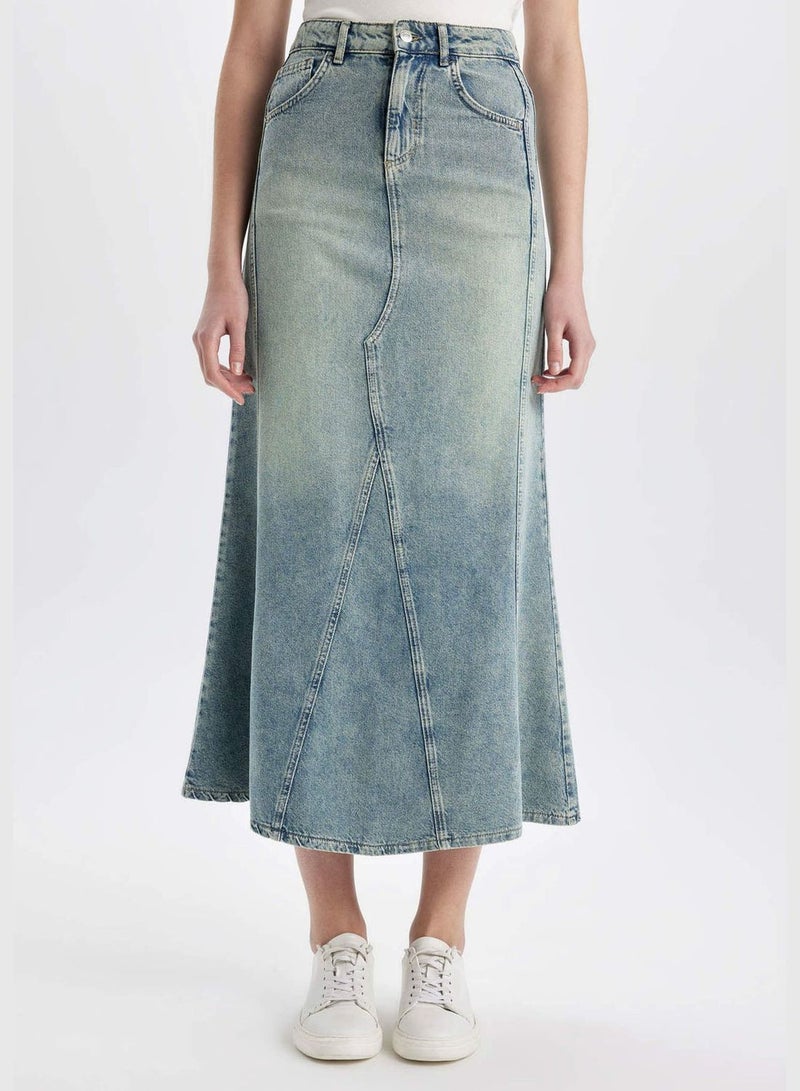 Long Fit Jean Long Skirt