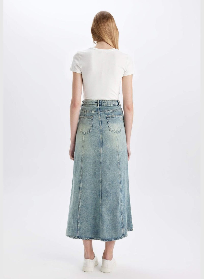 Long Fit Jean Long Skirt