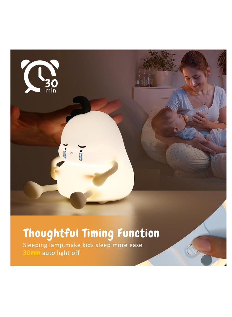 Cute Night Light, LED Silicone Night Light, 3 Level Dimmable Nursery Nightlight for Breastfeeding Toddler Baby Kids Decor, Night Light Rechargeable Squishy Novelty Touch Light for Kids