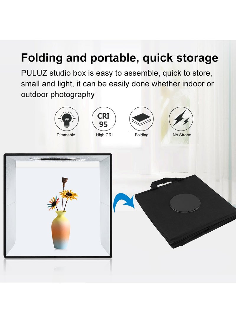 11.8 Inch/30cm  Portable  Photo Lighting Studio Light Box Shooting Tent Box Kit 30cm  Ring Light with 6 Colors Backdrops (Black, White, Yellow, Red, Green, Blue)