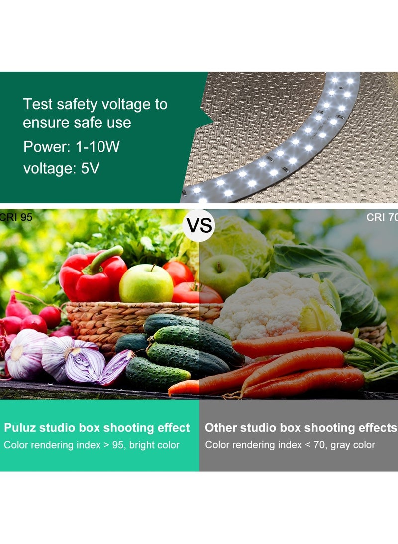 11.8 Inch/30cm  Portable  Photo Lighting Studio Light Box Shooting Tent Box Kit 30cm  Ring Light with 6 Colors Backdrops (Black, White, Yellow, Red, Green, Blue)