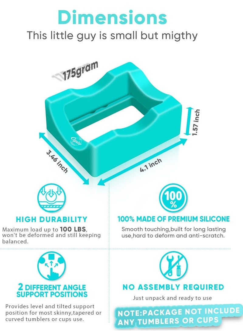 Small Silicone Cup Cradle for Crafting Tumbler Holder with Built in Slot and Felt Edge Squeegee for Mug and Glass Bottle Anti Skidding Display Tumbler Stand