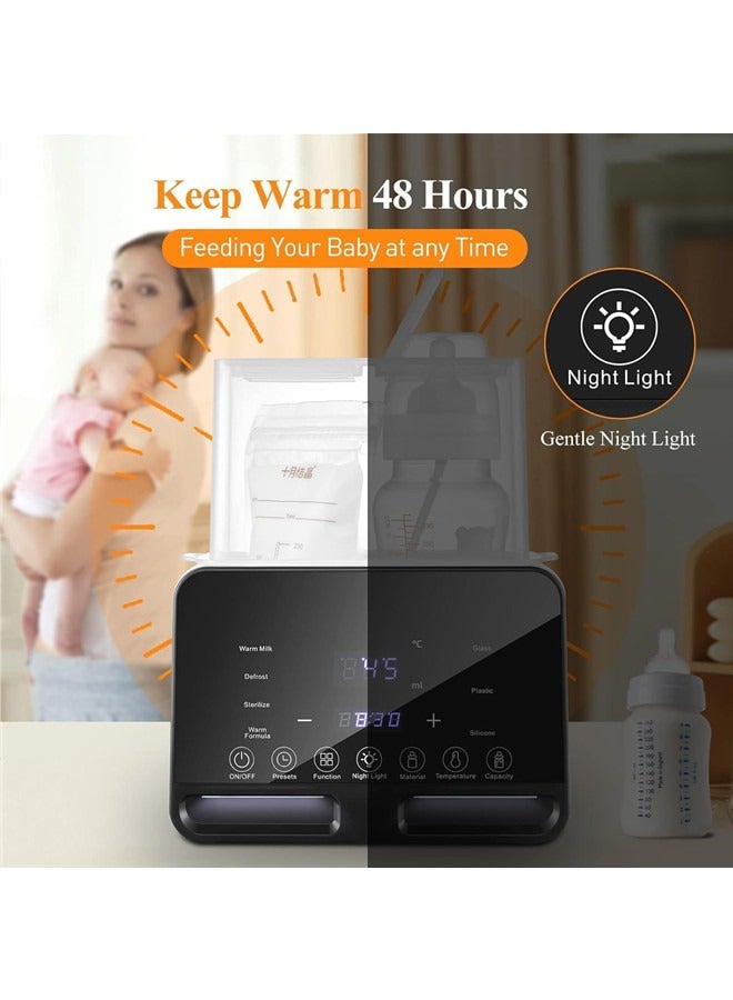 Baby Bottle Warmer, 9-in-1 Milk Warmer for Breastmilk Formula, 48H Constant Warming.
