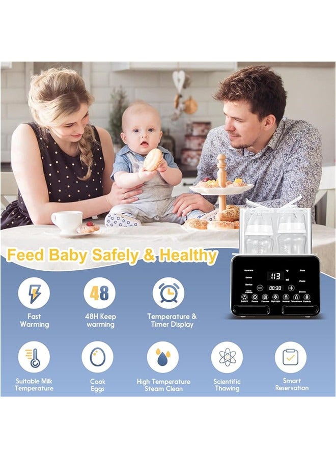 Baby Bottle Warmer, 9-in-1 Milk Warmer for Breastmilk Formula, 48H Constant Warming.