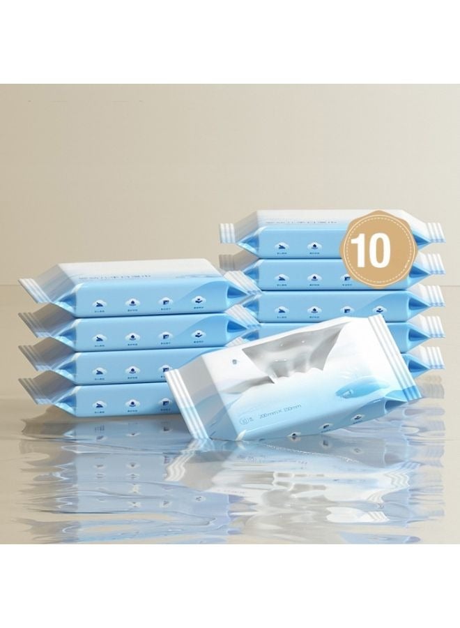 10 Pack Baby Wet Wipes Clean Baby Wipes Tissue Thick Gentle and Hypoallergenic for Mouth and Hands Soothing Clean 80 Sheets / 1 Pack