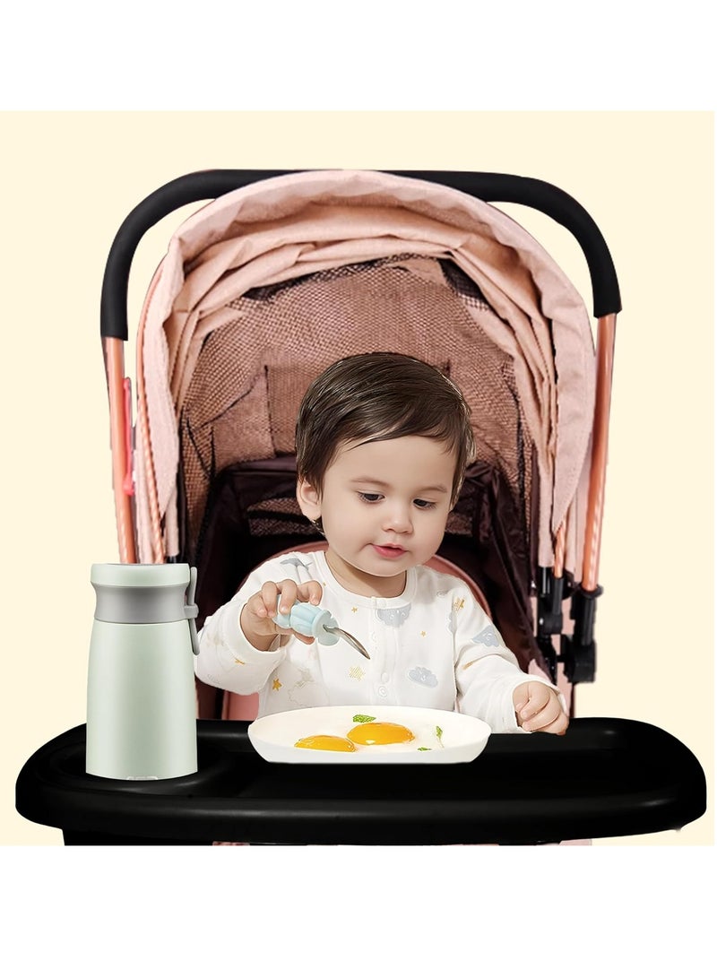 3 in 1 Universal Stroller Snack Tray, Universal Snack Tray with Cup Holder Phone Holder for Stroller, Non Slip Clip Firmly Grip Stroller Bar, Stroller Tray for Watch Video On The Go