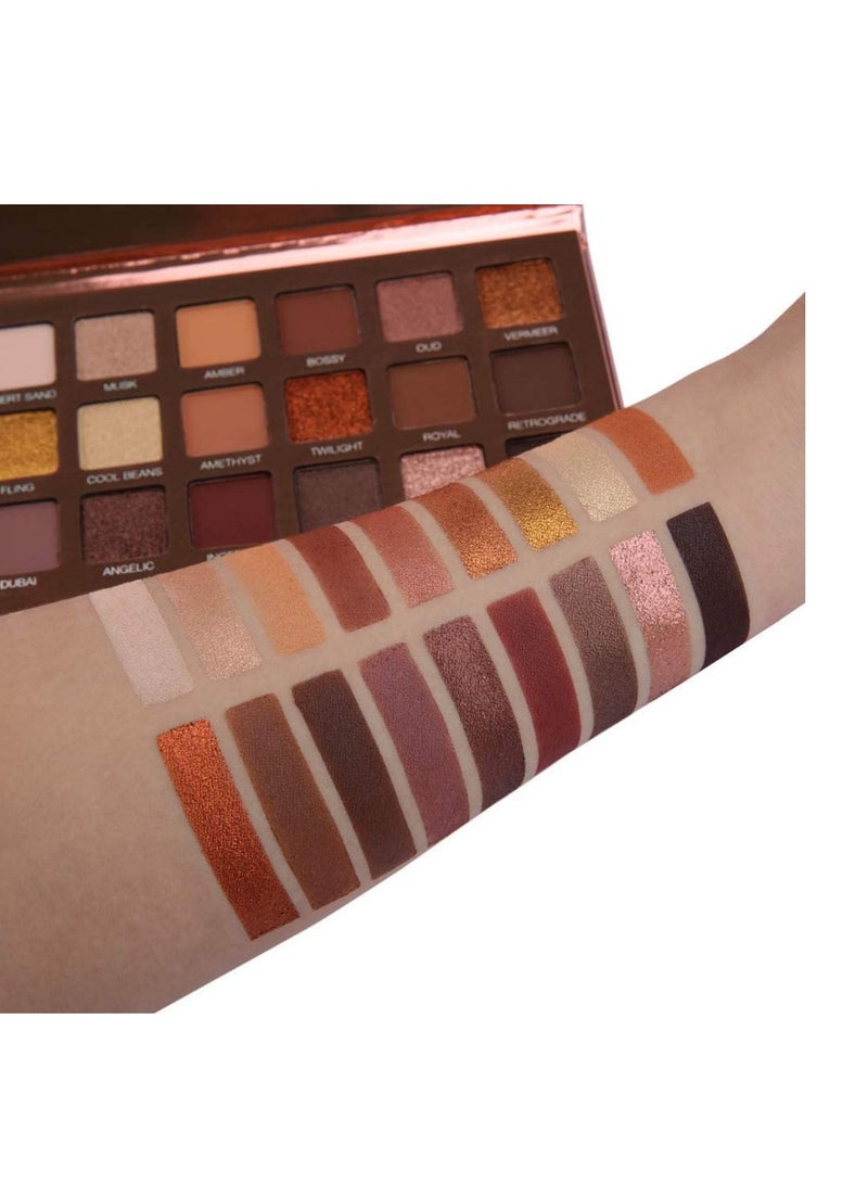 Eyeshadow Palette Professional S mokey Eye Shadows Nudes Highly P IGmented 18 Warm Chocolate Colors Matte Shimmer Neutral Eyeshadow Makeup Kits Elegance Nude 18 colors