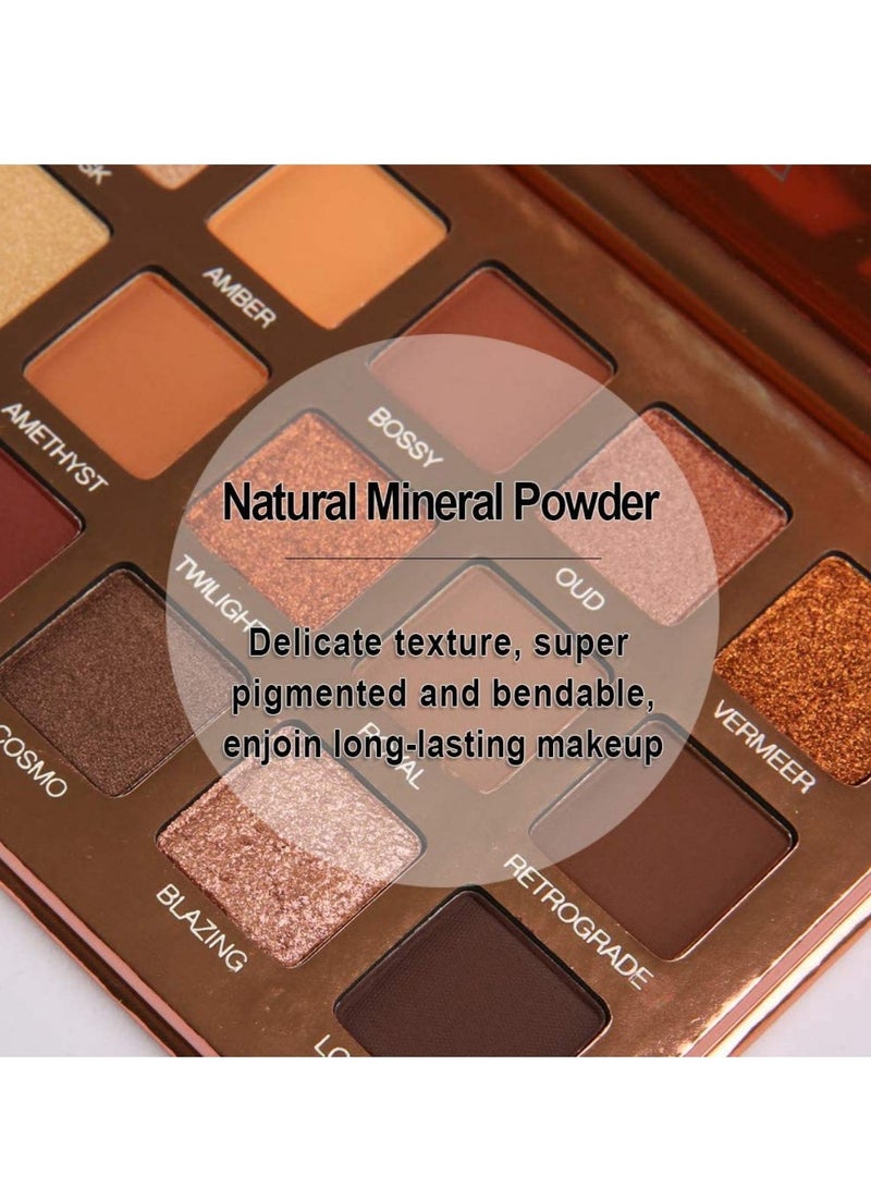 Eyeshadow Palette Professional S mokey Eye Shadows Nudes Highly P IGmented 18 Warm Chocolate Colors Matte Shimmer Neutral Eyeshadow Makeup Kits Elegance Nude 18 colors