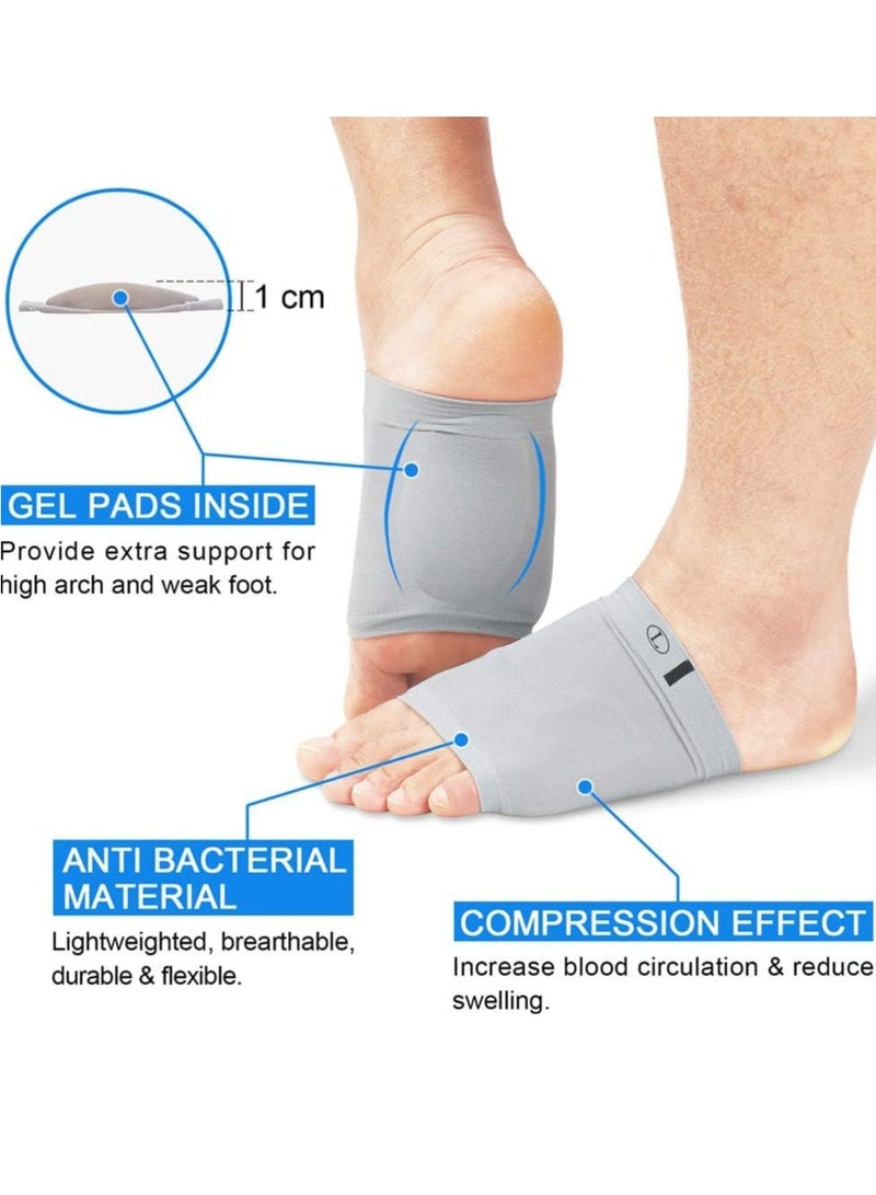 Compression Arch Support Sleeves, Plantar Fasciitis Socks, Cushioned Arch Support Braces Gel Pads for Flat Foot Pain, Relief Plantar Fasciitis Heel Spurs, Ankle Injuries 1Pairs