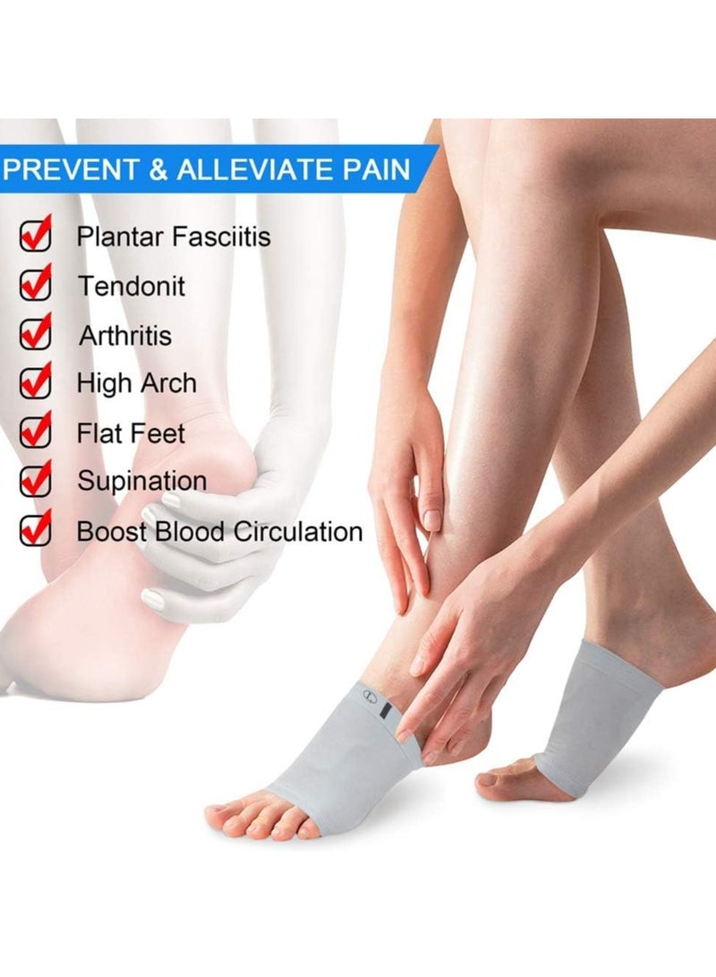 Compression Arch Support Sleeves, Plantar Fasciitis Socks, Cushioned Arch Support Braces Gel Pads for Flat Foot Pain, Relief Plantar Fasciitis Heel Spurs, Ankle Injuries 1Pairs