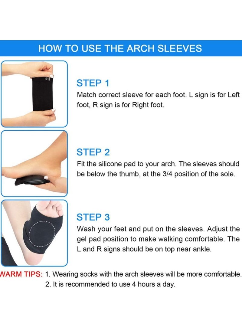 Compression Arch Support Sleeves, Plantar Fasciitis Socks, Cushioned Arch Support Braces Gel Pads for Flat Foot Pain, Relief Plantar Fasciitis Heel Spurs, Ankle Injuries 1Pairs