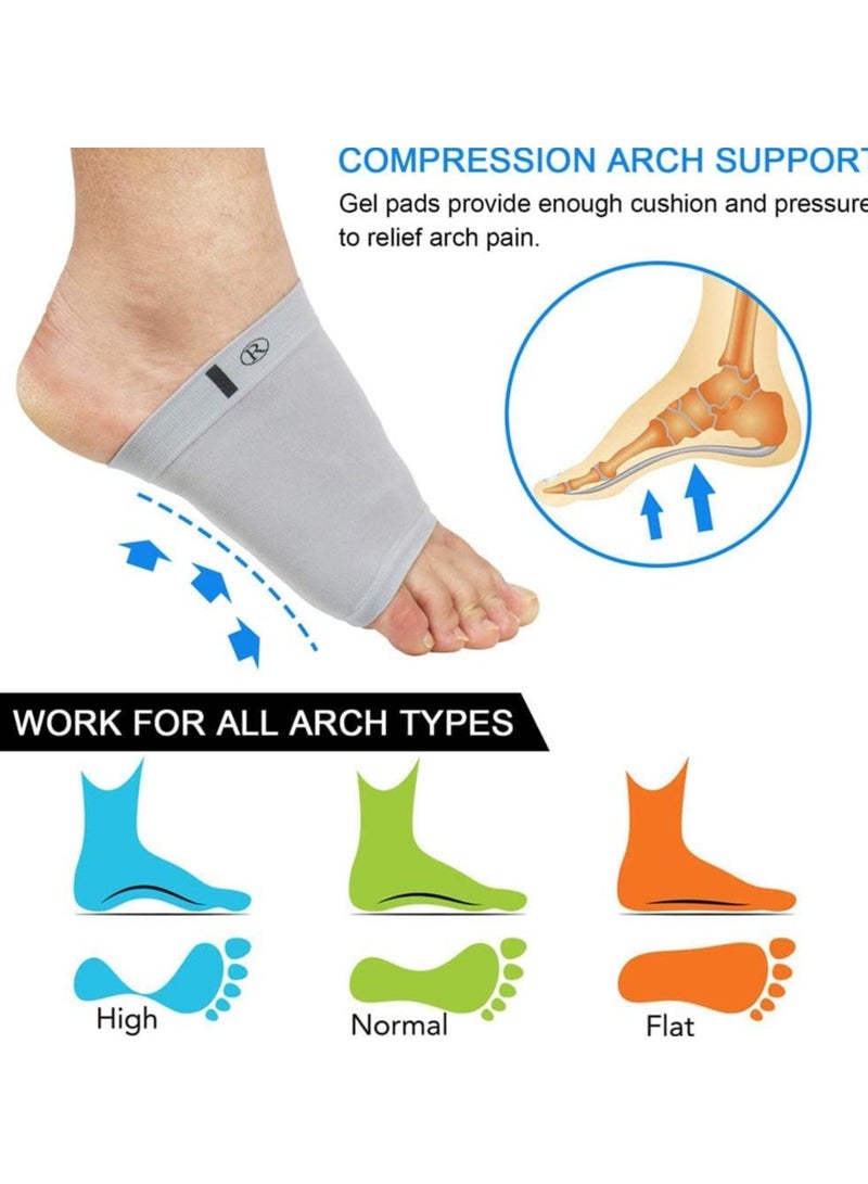Compression Arch Support Sleeves, Plantar Fasciitis Socks, Cushioned Arch Support Braces Gel Pads for Flat Foot Pain, Relief Plantar Fasciitis Heel Spurs, Ankle Injuries 1Pairs