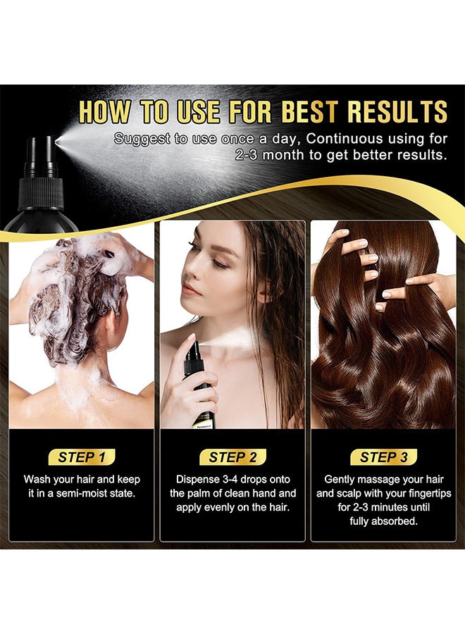 Hair Growth Serum, Black Rice Water For Hair Growth For Women And Men, Hair Loss Treatment, Rice Water Spray For Damaged Dry Hair Treatment, Hair Regrowth Treatment For Thicker Longer