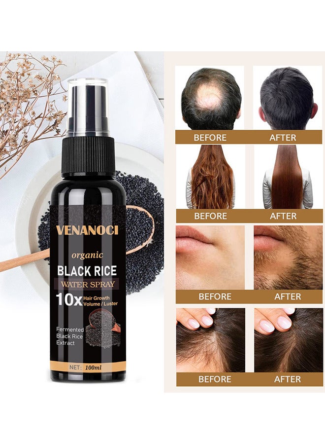 Hair Growth Serum, Black Rice Water For Hair Growth For Women And Men, Hair Loss Treatment, Rice Water Spray For Damaged Dry Hair Treatment, Hair Regrowth Treatment For Thicker Longer