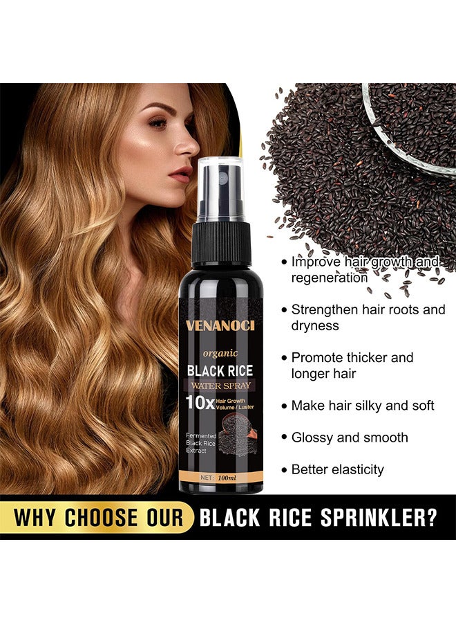 Hair Growth Serum, Black Rice Water For Hair Growth For Women And Men, Hair Loss Treatment, Rice Water Spray For Damaged Dry Hair Treatment, Hair Regrowth Treatment For Thicker Longer