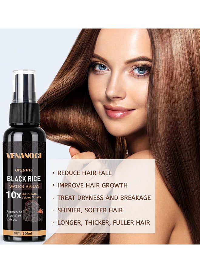 Hair Growth Serum, Black Rice Water For Hair Growth For Women And Men, Hair Loss Treatment, Rice Water Spray For Damaged Dry Hair Treatment, Hair Regrowth Treatment For Thicker Longer