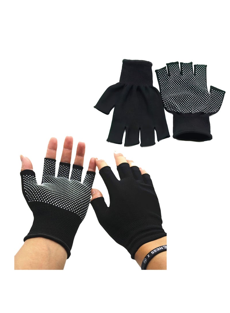 Half-Finger Breathable Work Gloves,Enhanced Comfort and Grip for Construction, Fitness, Cycling, and Motorcycle Riding