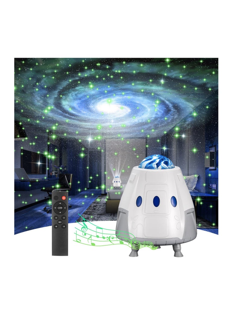 Star Projector, Galaxy Light Projector, Bluetooth Speaker, Night Light for Bedroom, Bedroom Lights, Kids Room Decor, Gift for Kids, Adults, Home Party, Theater, Ceiling Decor, White