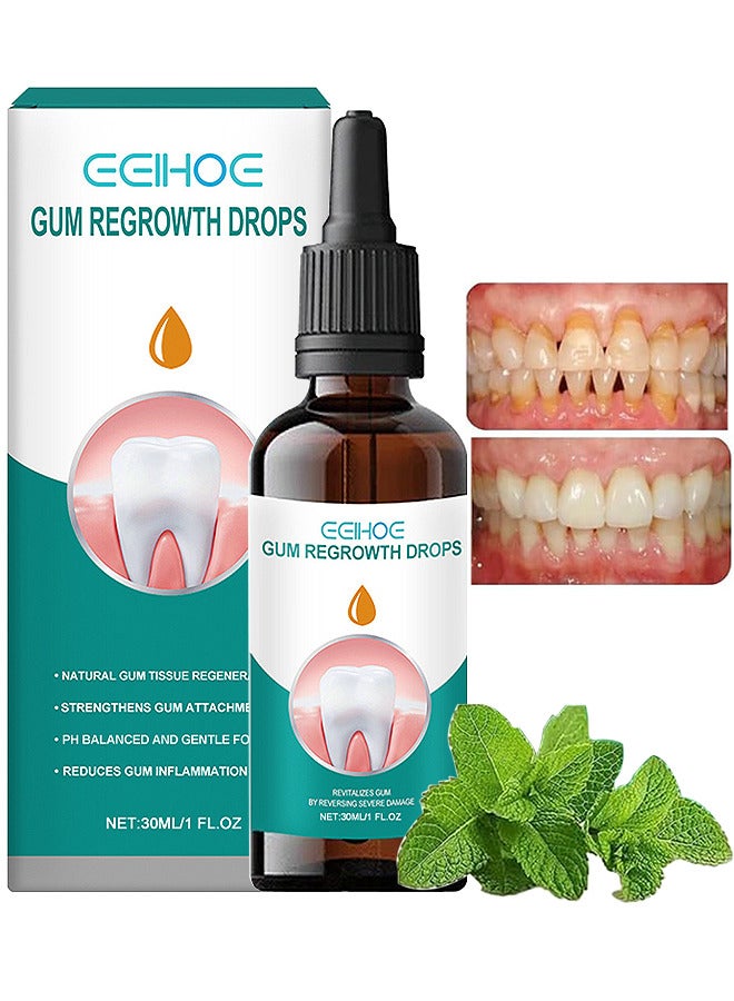 Gum Regrowth Drops, Gum Relief Drops, Natural Gum Liquid Drops Mouthwash, Natural Essential Oils Tooth Repair Kit, Rejuvenate Your Gums With Ease