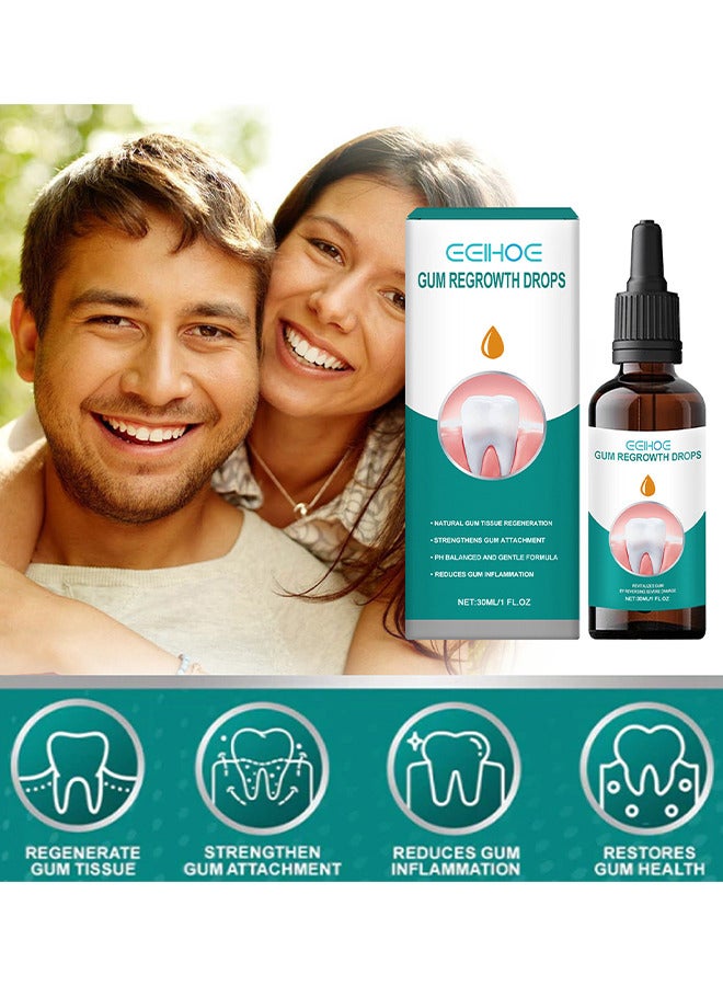 Gum Regrowth Drops, Gum Relief Drops, Natural Gum Liquid Drops Mouthwash, Natural Essential Oils Tooth Repair Kit, Rejuvenate Your Gums With Ease