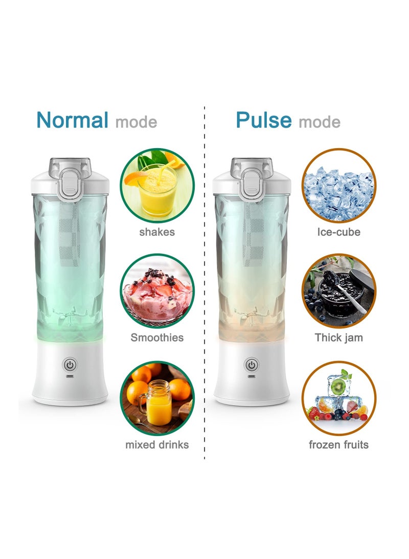 Portable Personal Blender, for Shakes and Smoothies with 6 Blade 20 Oz Travel Cup USB Rechargeable for Kitchen, Home, Travel