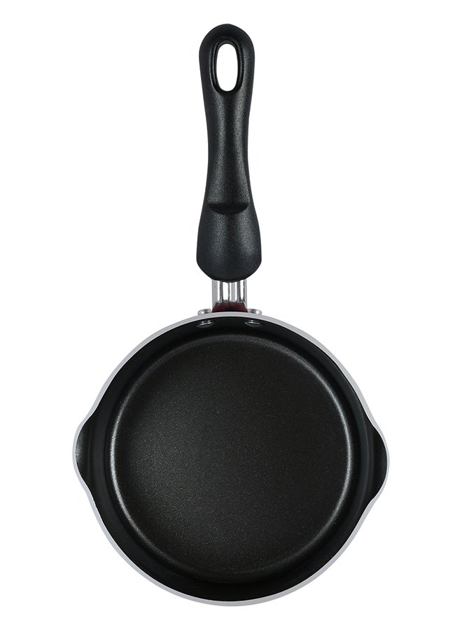 Classique Aluminium 14 CM Milk Pan, Non Stick Surface, Comfortable Grip Handle- Red Red 14cm