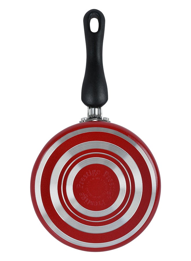 Classique Aluminium 14 CM Milk Pan, Non Stick Surface, Comfortable Grip Handle- Red Red 14cm