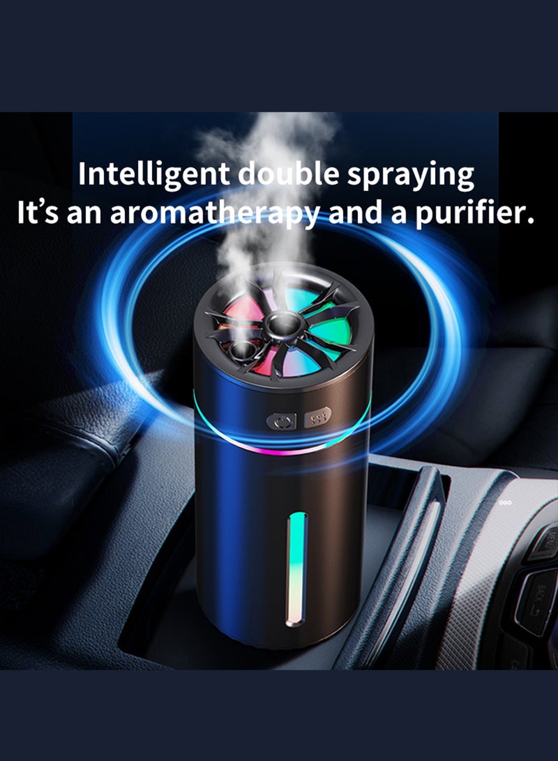 Car Scented Humidifier Essential Oil, Cool Cup Scented Humidifier, Wireless Air Diffuser, Fog Mist with light