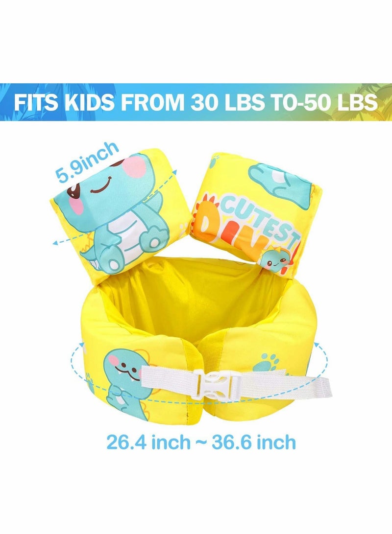 Kids Swimming Vest for 30-50 Pounds Boys and Girls, Toddler Floats with Shoulder Harness Arm Wings for 2,3,4,5,6,7 Years Old Baby Children Sea Beach Pool