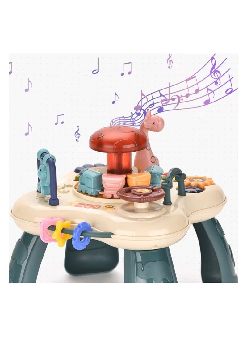 Children's Musical Learning Table, Multifunctional Early Education Game Table, Electric Music Light Toy Table for Toddler Boys Girls