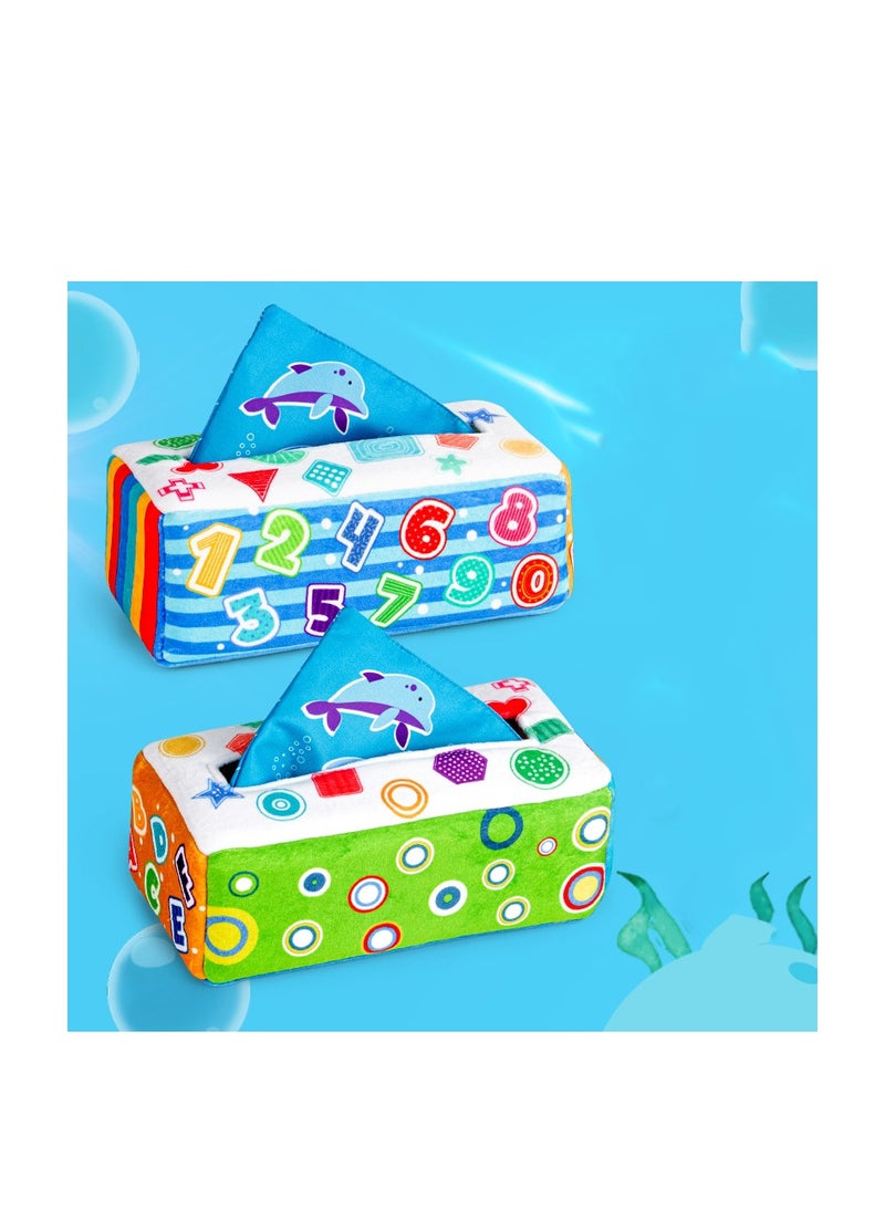 Baby Tissue Box, for Montessori Toys for Babies, Infant Toddlers Sensory Toys Baby Magic Tissue Box, Educational Learning for 1 Year Old Boys Girls Kids Early Learning Toys Baby Birthday Gifts