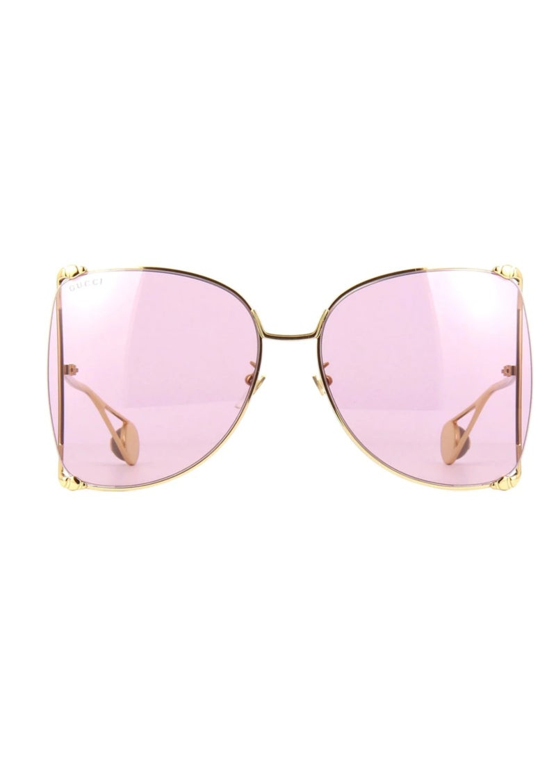 women's UV resistant fashionable full frame sunglasses 63mm retro sunglasses pink gradient GG0252S