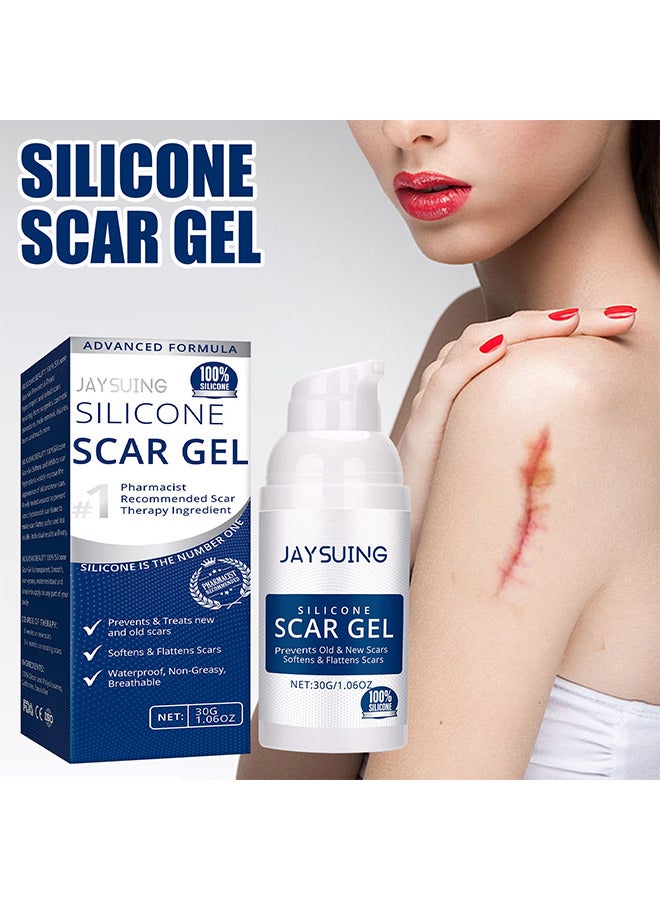 Silicone Scar Gel 30G, For Scar Removal, Scar Treatment, Scar Removal Cream For C-Section, Stretch Marks, Acne, Surgery, Effective For Both Old And New Scars