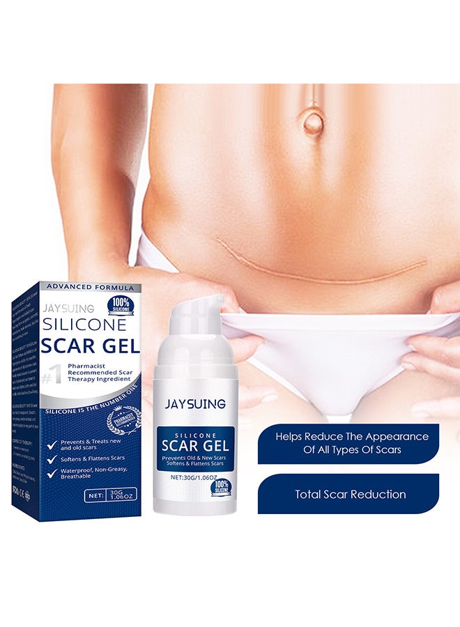 Silicone Scar Gel 30G, For Scar Removal, Scar Treatment, Scar Removal Cream For C-Section, Stretch Marks, Acne, Surgery, Effective For Both Old And New Scars