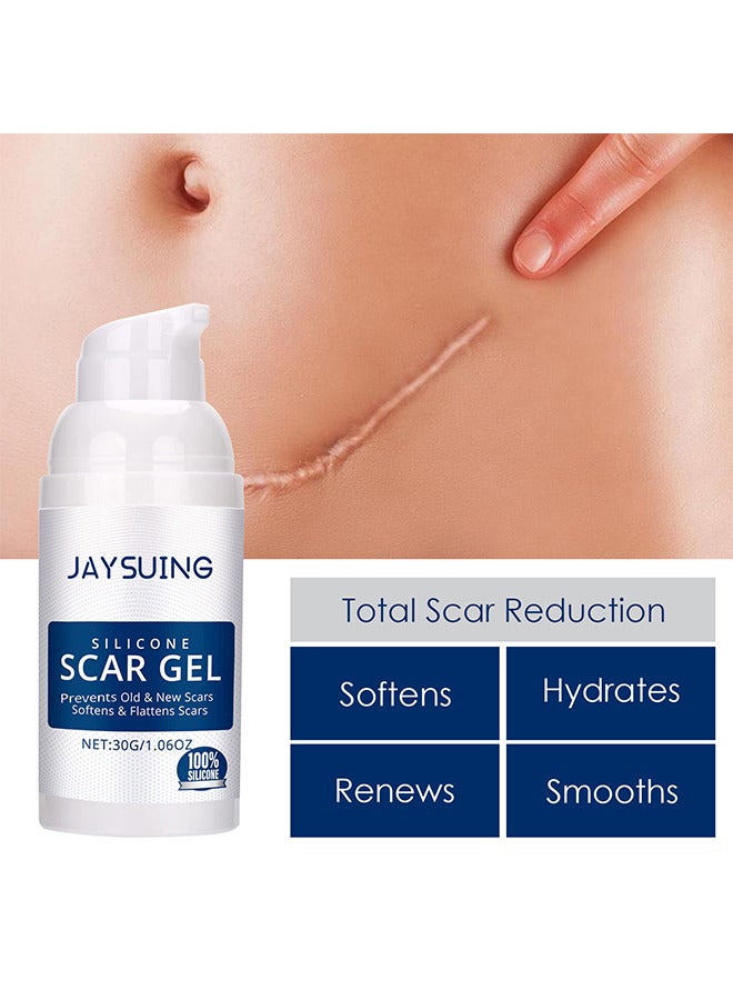 Silicone Scar Gel 30G, For Scar Removal, Scar Treatment, Scar Removal Cream For C-Section, Stretch Marks, Acne, Surgery, Effective For Both Old And New Scars