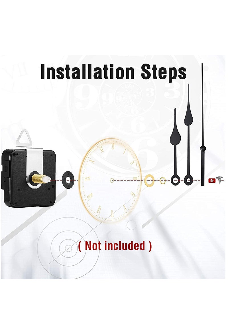 2 Pieces High Torque Long Shaft Clock Movement Mechanism with 5 Different Pairs of Hands DIY Clock Repair Parts Replacement