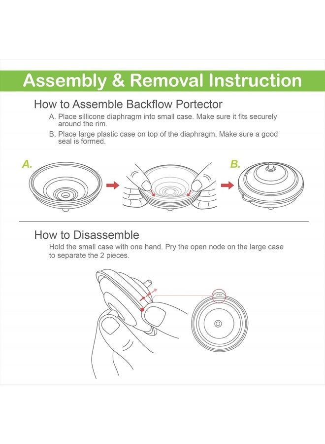 Silicone Membrane Diaphragm Designed for Spectra S1 S2 9 Plus Breastpump Backflow Protector Also for Maymom Backflow Protector Long Medium Short Stem, Not Original Spectra Accessories Pump Part