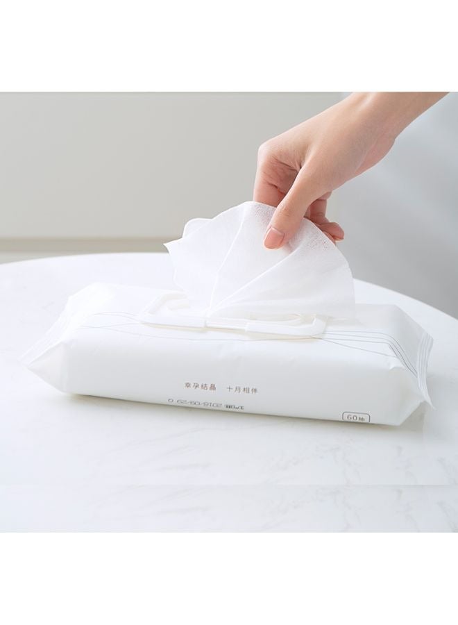 Ultra Soft Wet Wipes Toilet Sheets, Flushable Cotton Toilet Wet Wipes, Eco-Friendly Portable Pure Water Wet Wipes Sheets 60 Sheets Per Pack