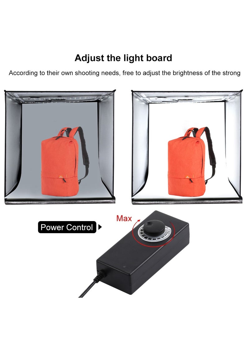 23.6Inch/60cm Photo Studio Light Box Portable Light Tent LED 5500K White Light Dimmable Mini 36W Photography Studio Tent Kit with 6 Removable Backdrop (Black Orange White Green Blue Red)