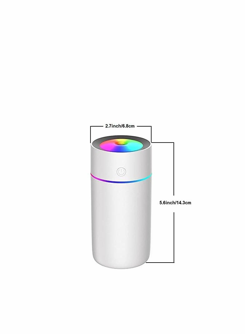 Car Diffuser Car Humidifier, Cool Mist Portable Mini USB Humidifier for Plants Car Baby Bedroom with Auto Shut-Off, Best Personal Humidifier ( 320ML - White )