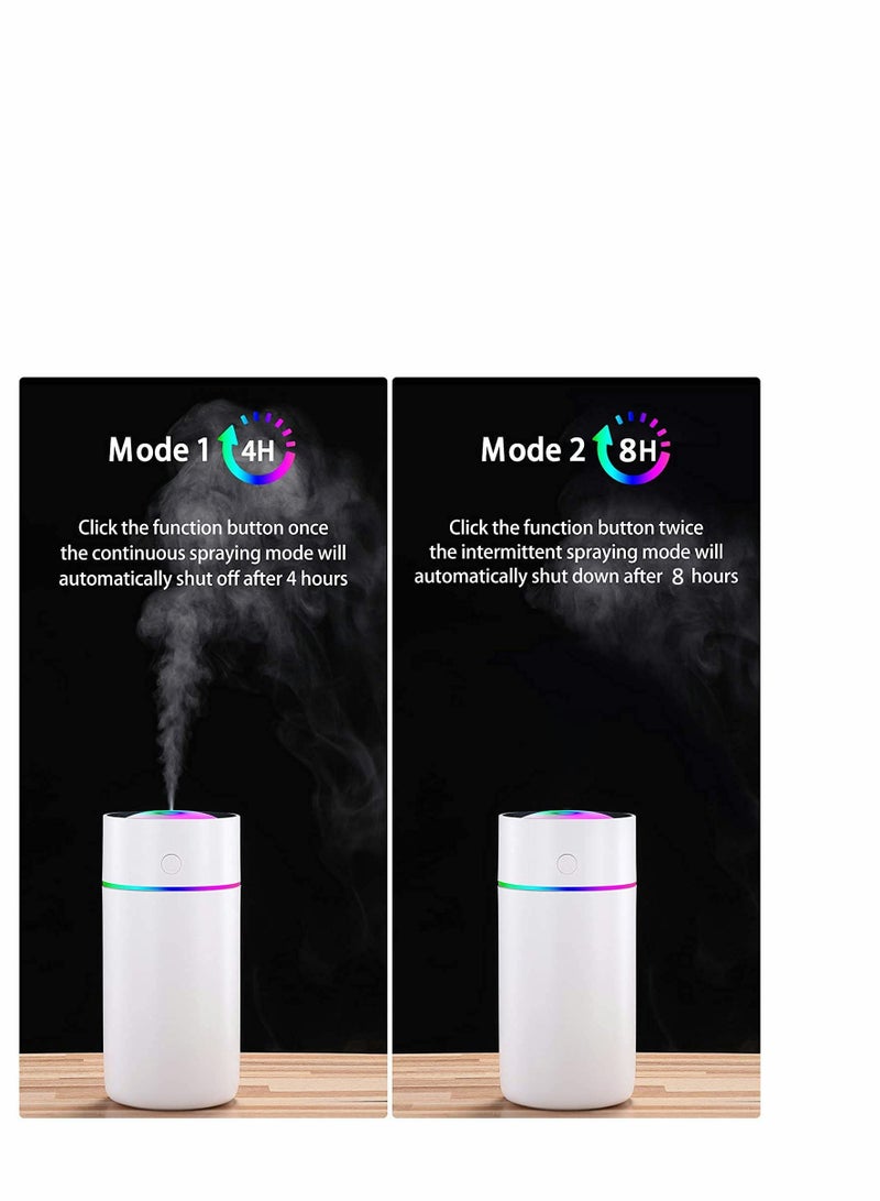 Car Diffuser Car Humidifier, Cool Mist Portable Mini USB Humidifier for Plants Car Baby Bedroom with Auto Shut-Off, Best Personal Humidifier ( 320ML - White )