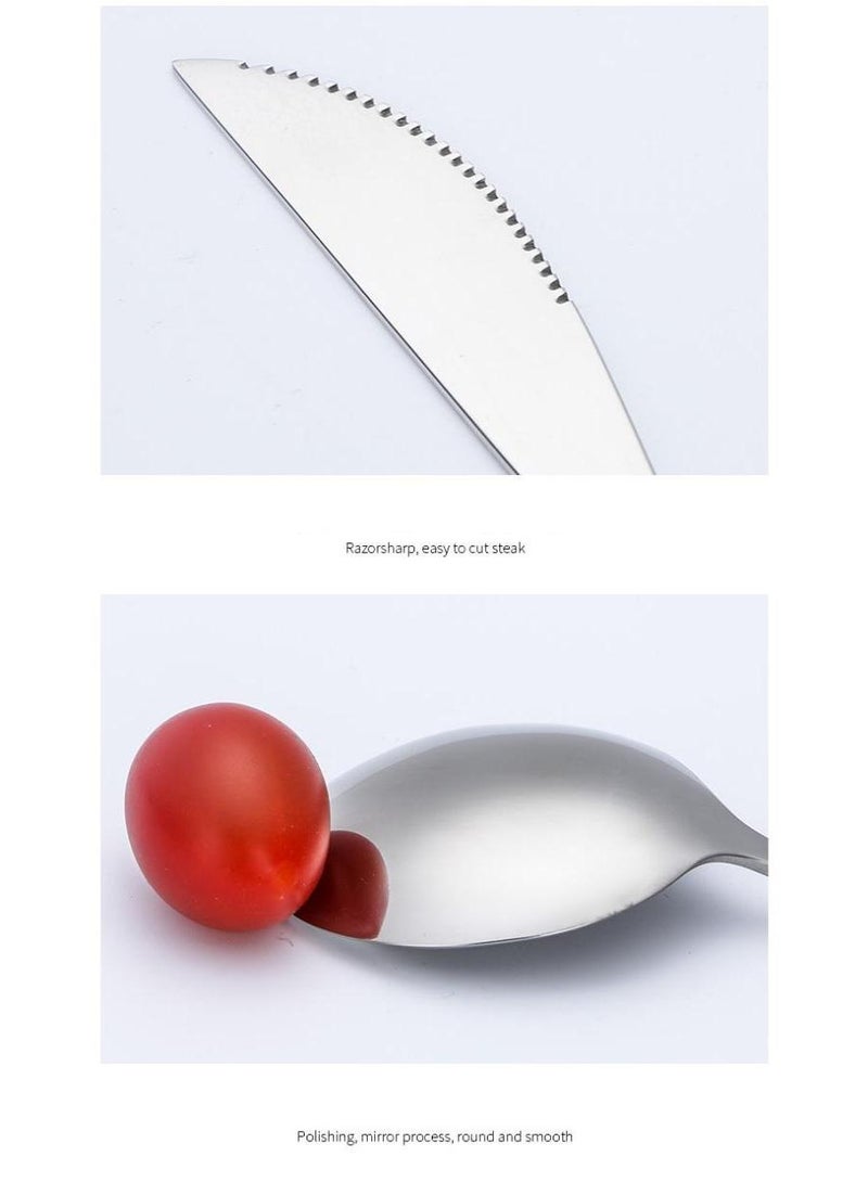 31-Piece Knife Fork Spoon Full Cutlery Set With Cutlery Storage Box